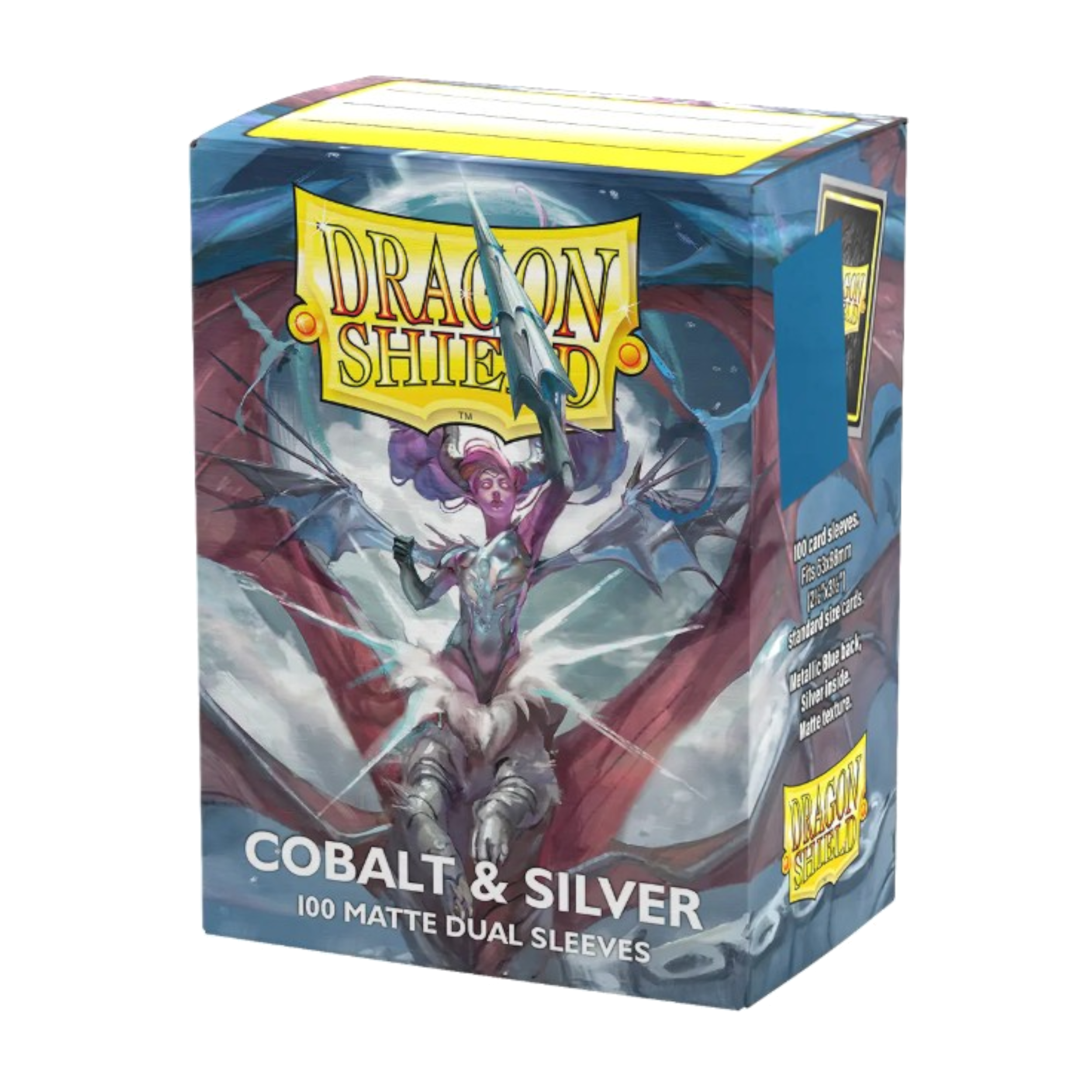 DRAGON SHIELD 100CT BOX DUAL MATTE COBALT SILVER