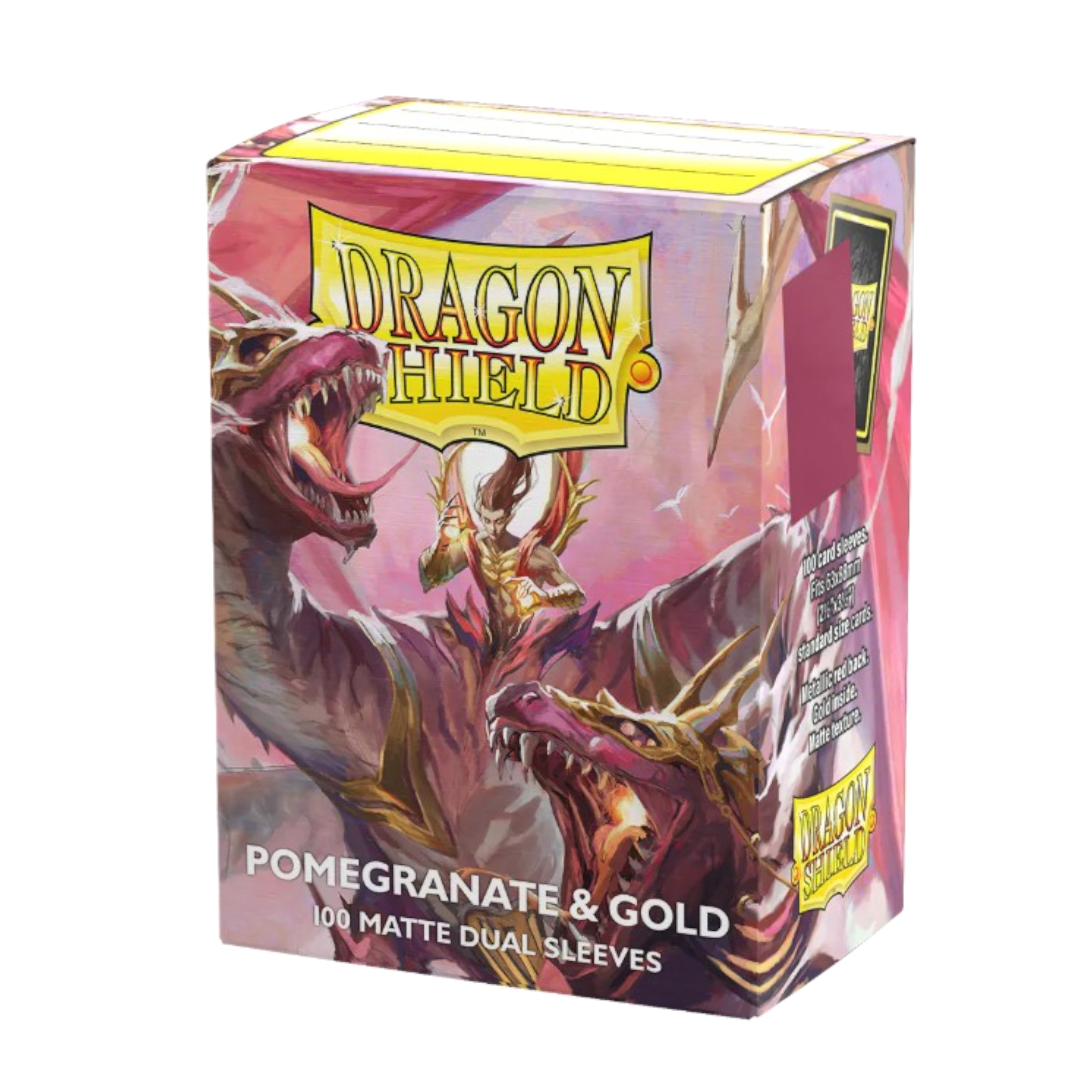 DRAGON SHIELD 100CT BOX DUAL MATTE POMEGRANATE & GOLD