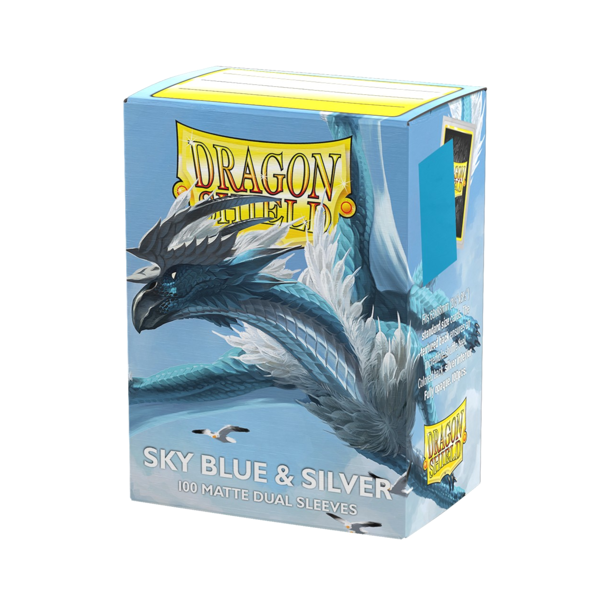 DRAGON SHIELD 100CT BOX DUAL MAT SKY BLUE & SILVER