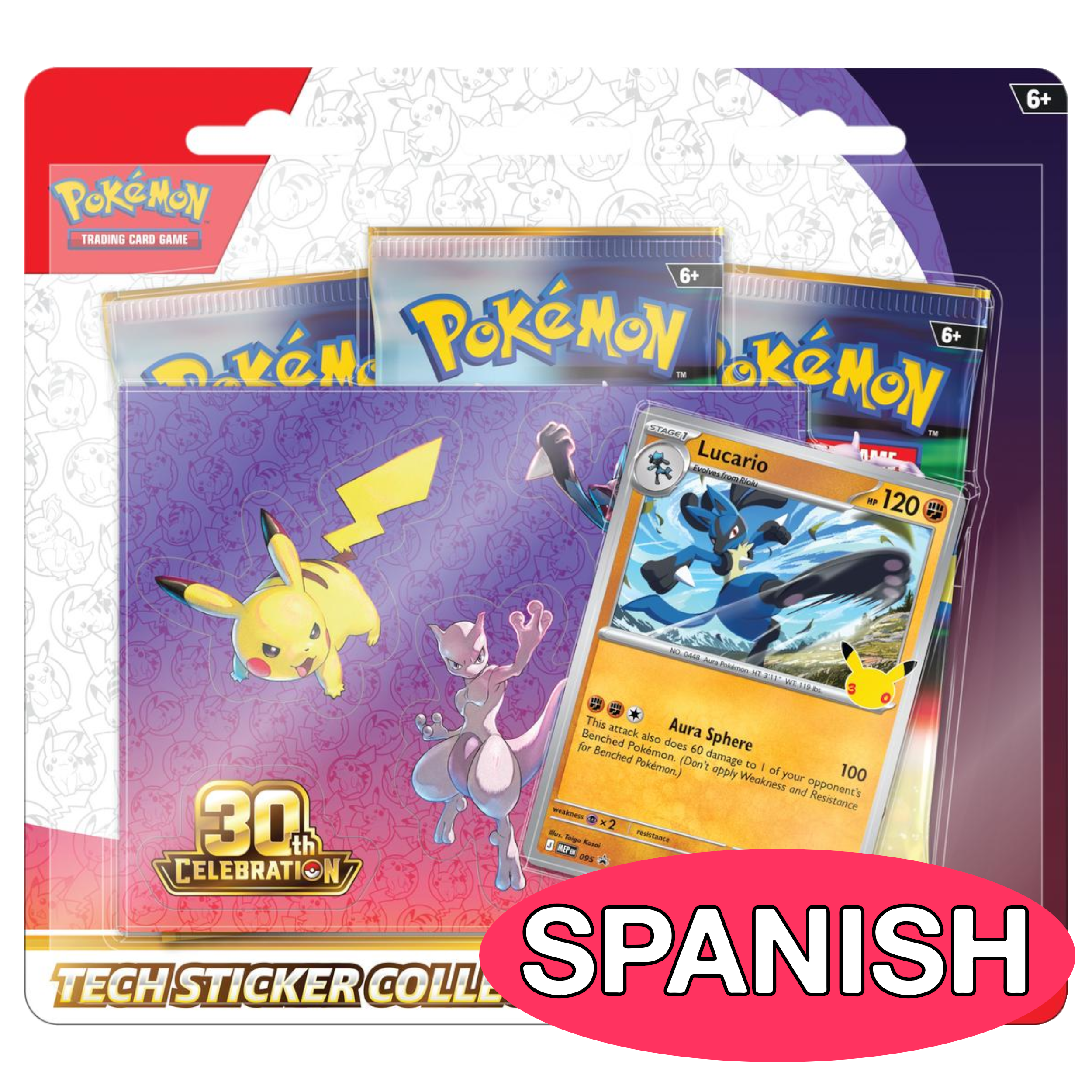 30th Anniversary Celebration Tech Sticker Collection SPANISH (Lucario) (PREORDER)