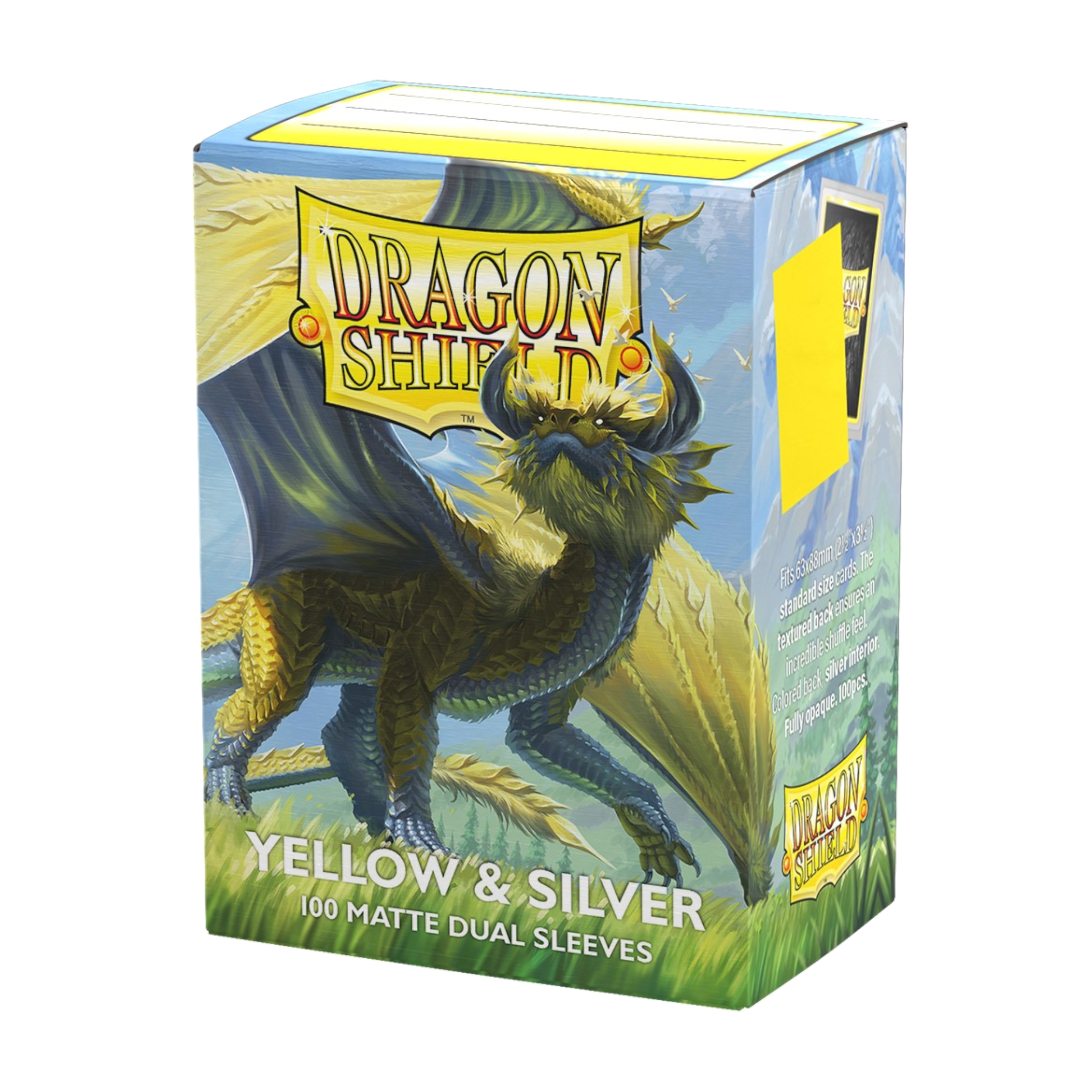 DRAGON SHIELD 100CT BOX DUAL MATTE YELLOW & SILVER